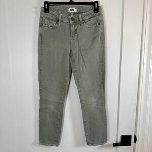 Paige Skyline Skinny Crop Jeans Grey-Green Sz 26 EUC